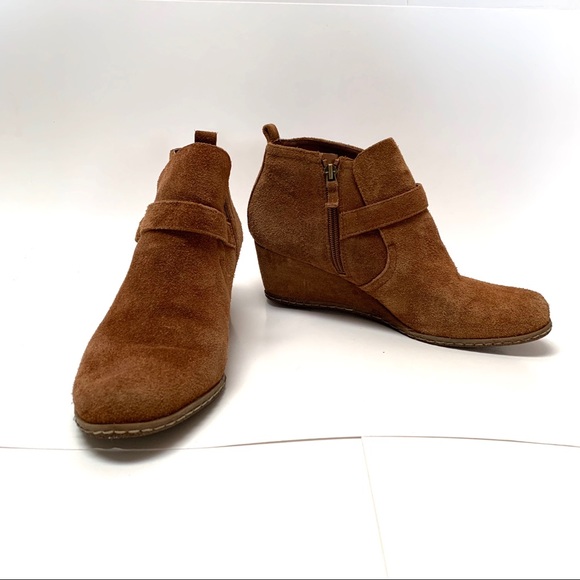 Franco Sarto Shoes - Franco Sarto Anita suede wedge ankle bootie sz9